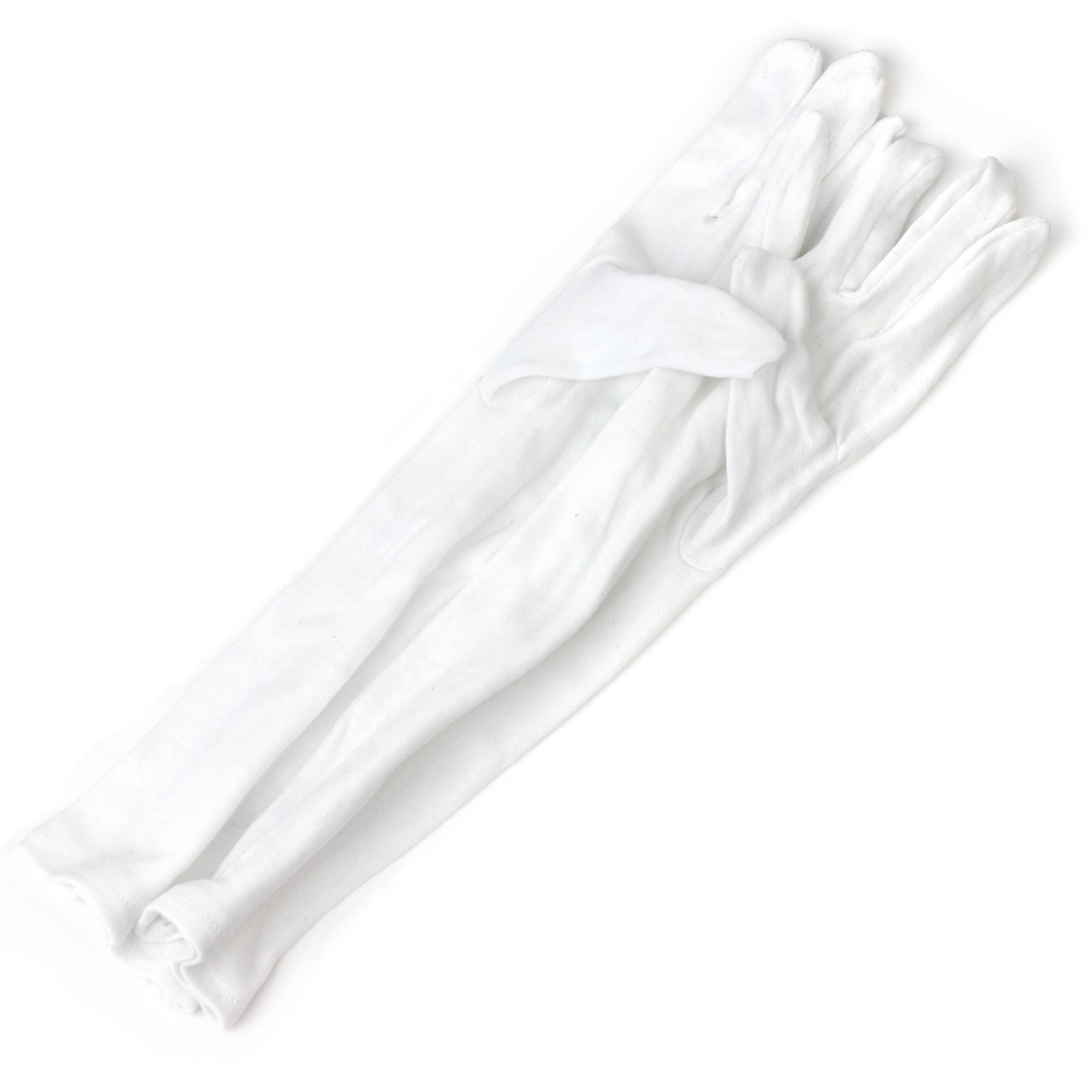 Handschuhe - Baumwolle lang weiss