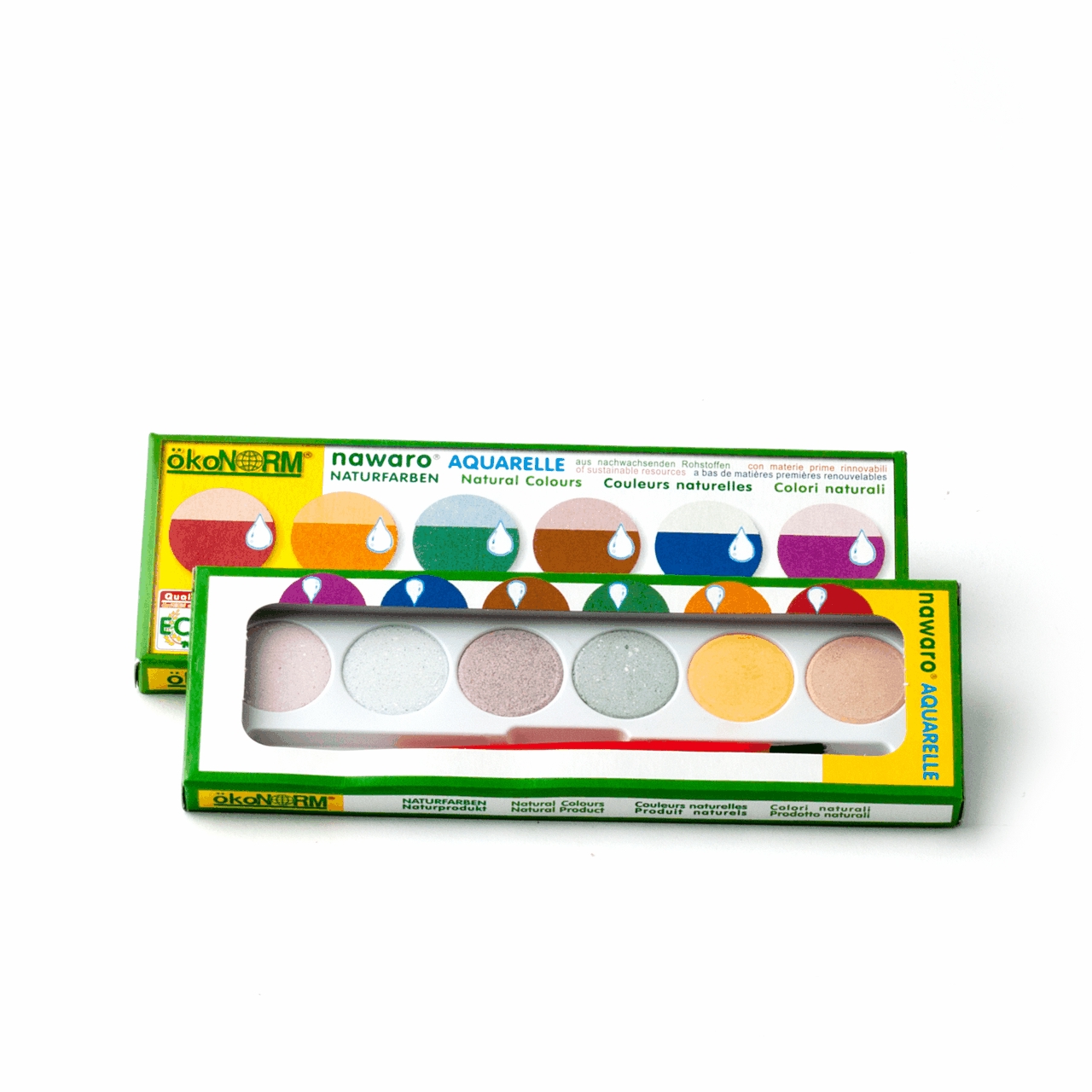 Nawaro Wasserfarbkasten klein 6 Naturfarben