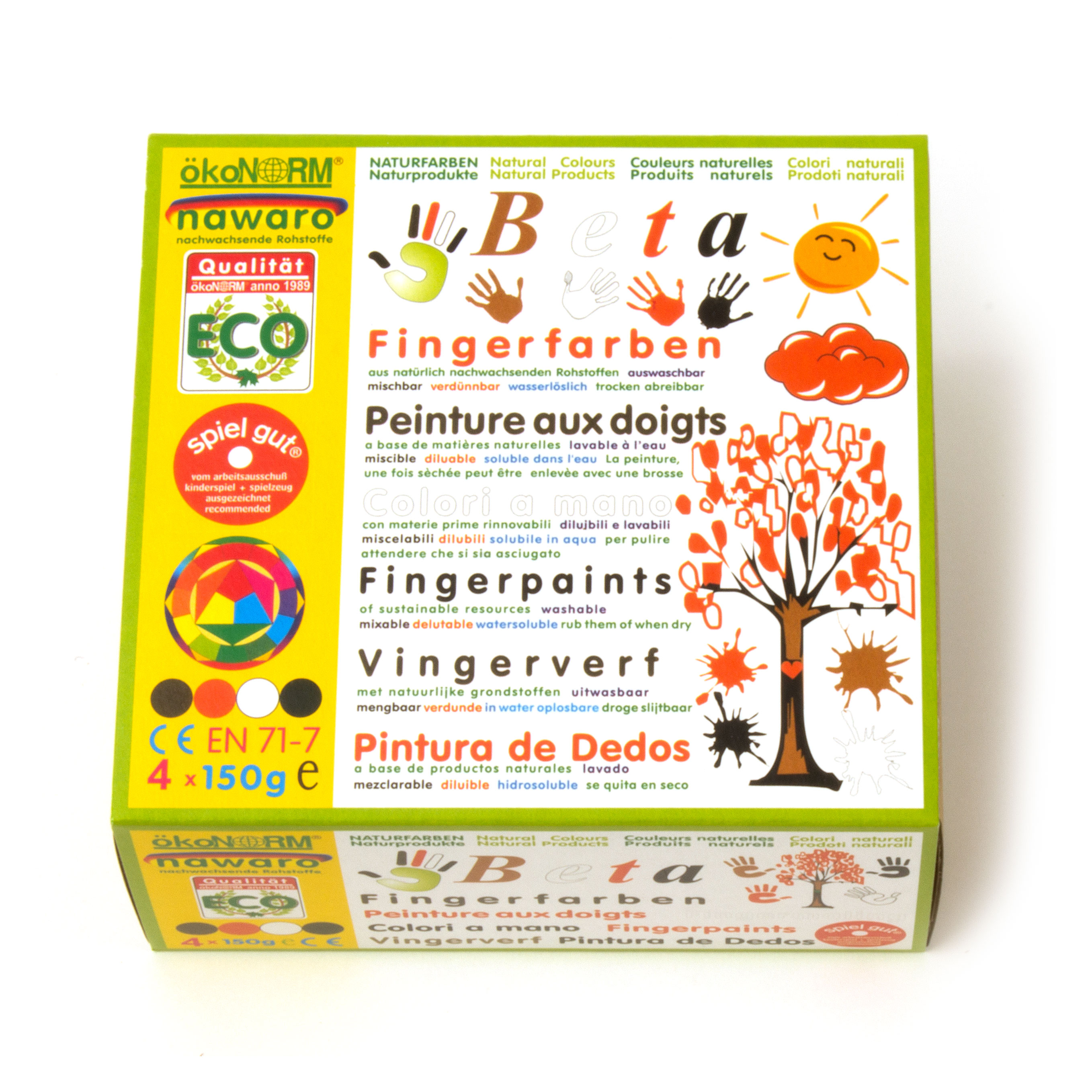 Nawaro Fingerfarbe 4 x 150 g Set Ergänzung