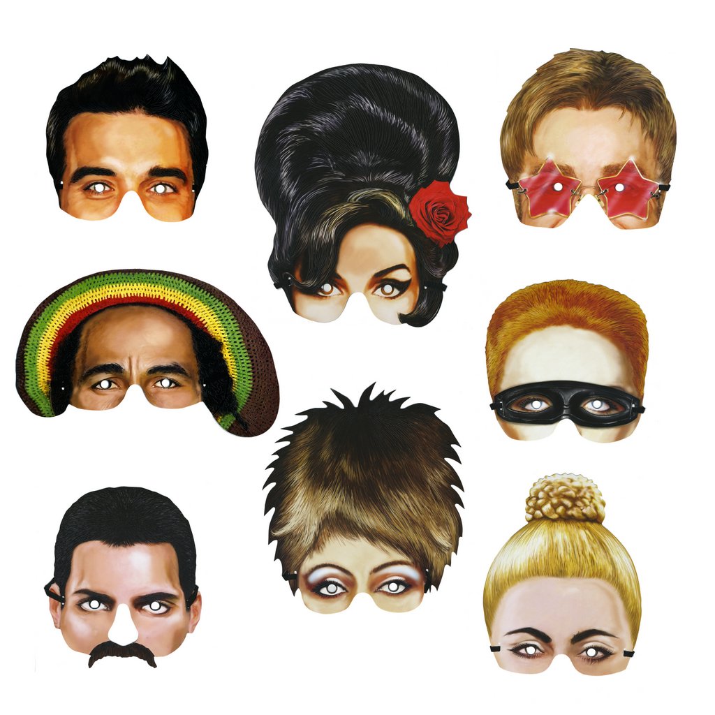 Nostalgiemasken-Set Music Icons