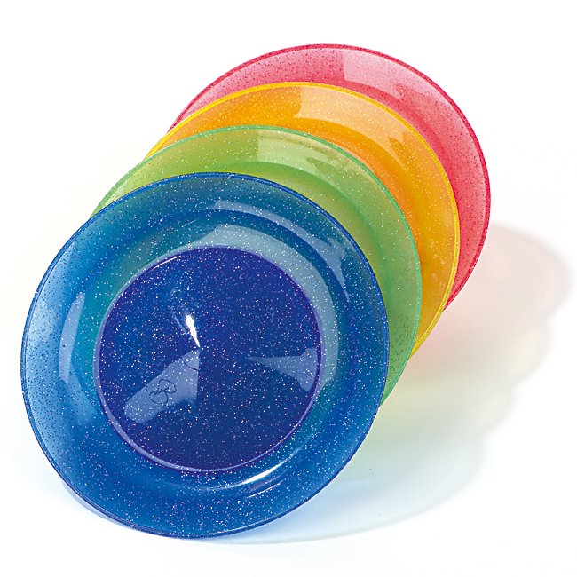 Jonglierteller glitzer,  inkl. Holzstab