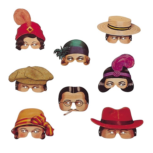 Nostalgiemasken-Set Roaring Twenties